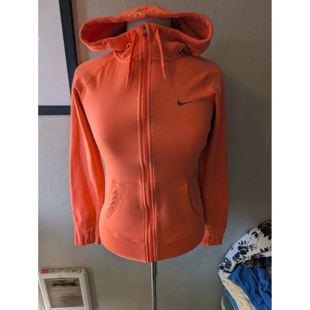 Womens Nike‎ Therma Fit full zip hooded jacket coral size XS